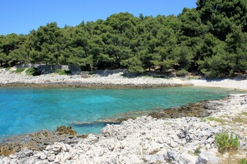 small, blue bay near Mali Losinj, island Losinj, Croatia