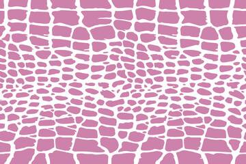 seamless texture of snake, reptile, crocodile. repeating pink and white print. - 499446815