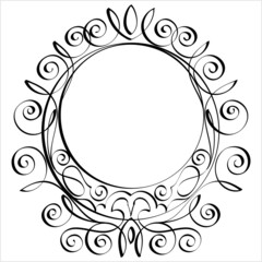 Hand Drawn Circular Vintage Calligraphic Frame M_2204024