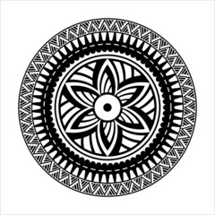 Polynesian Style Circular Shape Tattoo M_2204002