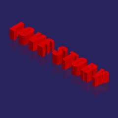 Isometric Typography Of Love Story Design

