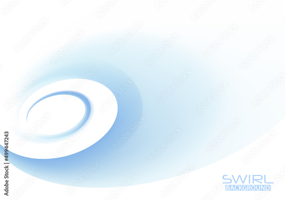 Poster abstract swirl with light blue gradient