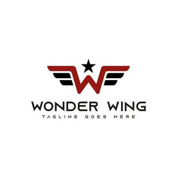Letter W Logo Vector. Wonder Wings Icon Template. Universal Logo Can Be Used For Brand Identity.