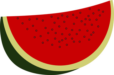 Single watermelon piece vector illustration
