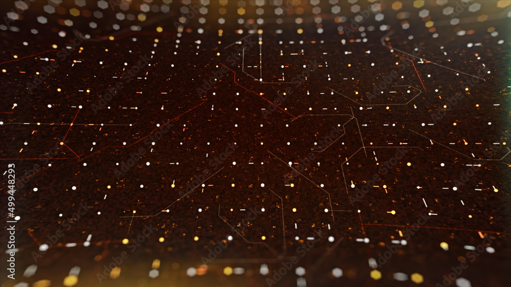 Poster data moving within computer circuitry, computer processing and organizing data through cpu or gpu. a