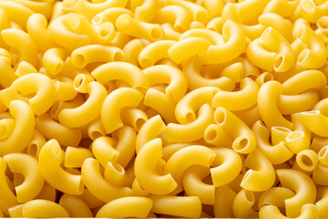 Close up uncooked elbow macaroni for background