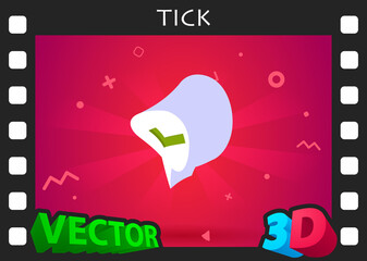 Fototapeta premium Tick isometric design icon. Vector web illustration. 3d colorful concept