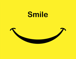 Happy smile symbol, isolated background smile design. Icon happy, graphic face. Smile and face illustration. Vector