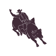 Bull Rider design vector illustration, Creative Bull Rider logo design concepts template, icon symbol