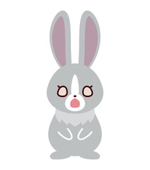 Obraz premium ウサギ 驚き顔