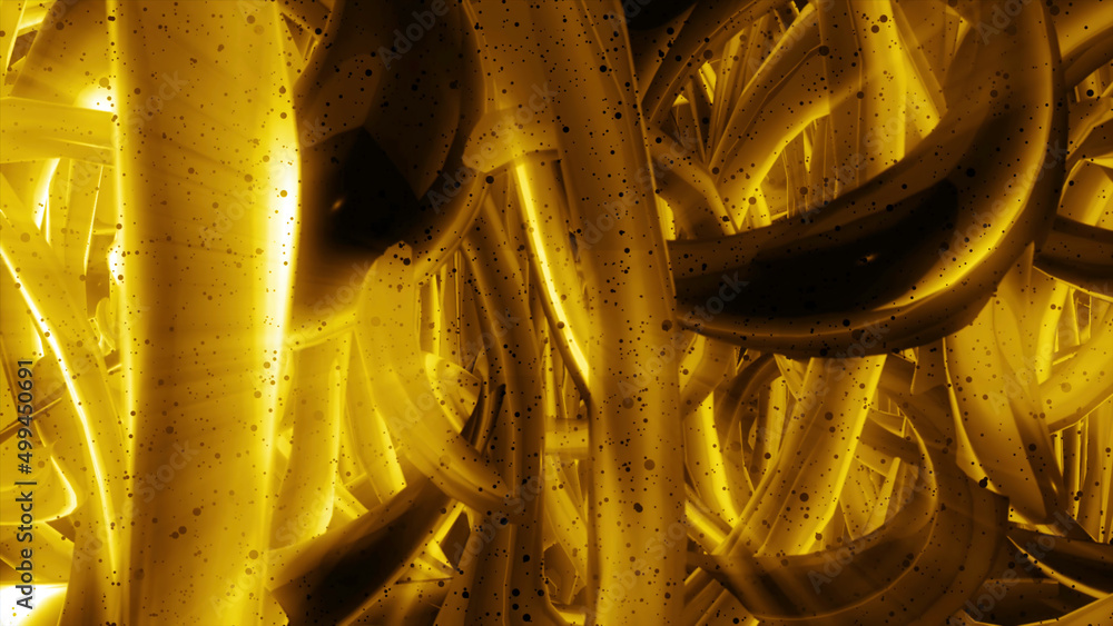 Poster 3d animation of moving bends. motion. amazing animation with colorful 3d curves moving like liquid. 