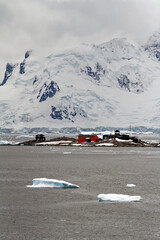 Fototapeta na wymiar Chilean Antarctic base Gonzales Videla - Waterboat Point - Antarctic Peninsula