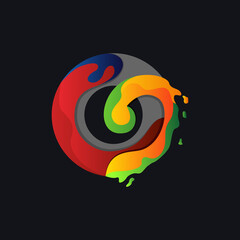 Water splash abstract logo design