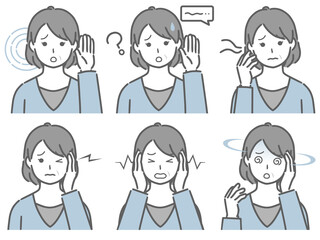 耳の調子が悪い中年女性