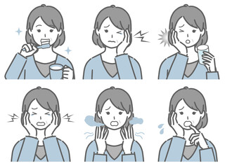 口の中に異常がある中年女性