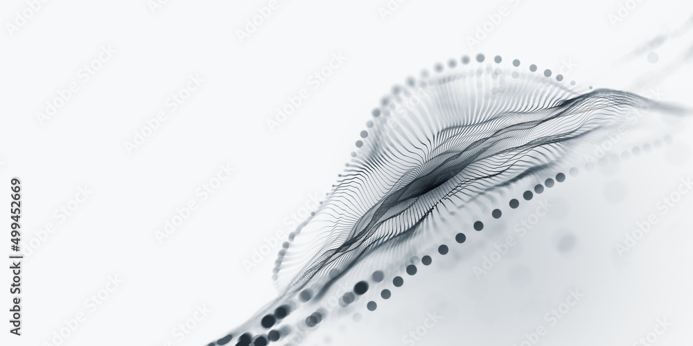 Fototapete Bright stream of consciousness. Abstract 3D illustration. Brainstorming and metaphysical practices. Business presentation poster. A flash of artificial intelligence insight