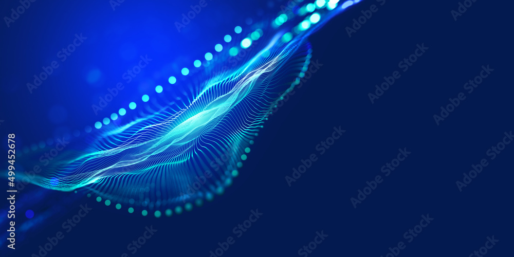Fototapete Bright stream of consciousness. Abstract 3D illustration. Brainstorming and metaphysical practices. Business presentation poster. A flash of artificial intelligence insight