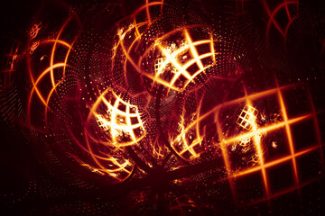 Geometric unusual pattern with techno elements.