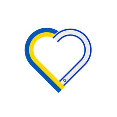 unity concept. heart ribbon icon of ukraine and israel flags. vector illustration isolated on white background