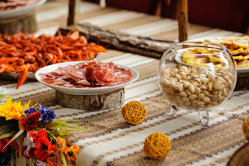 Meat delicatessen in Ukrainian style. Catering