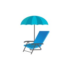 umbrella table sea logo vector