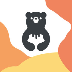 Colorfull Honey Bear  Logo Vector Template