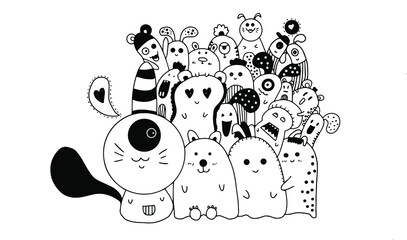 Hand drawn doodle cartoon animal