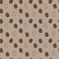 Coffee seamless pattern. Vector texture for print, textile, fabric design