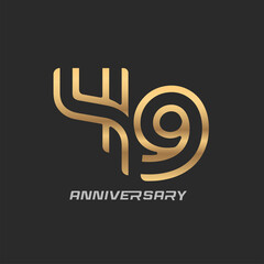 49 years anniversary celebration logotype with elegant modern number