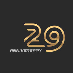 29 years anniversary celebration logotype with elegant modern number