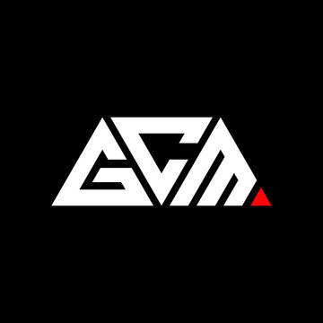 GCM triangle letter logo design with triangle shape. GCM triangle logo design monogram. GCM triangle vector logo template with red color. GCM triangular logo Simple, Elegant, and Luxurious Logo...