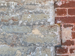 Ancient old vintage brick stone wall background