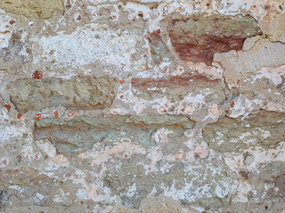 Ancient old vintage brick stone wall background