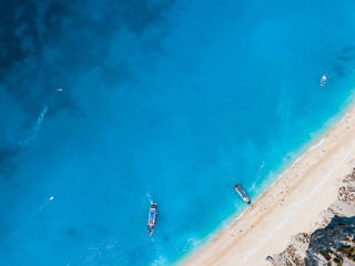 aerial view of egremni beach Lefkada island Greece