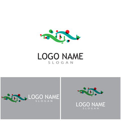 DNA gene Logo Template vector symbol illustration