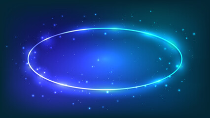 Obraz premium Neon frame with shining effects and sparkles