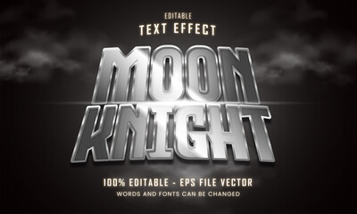 Moon knight superhero gaming style editable text effect Premium Vector  © Freyartstudio