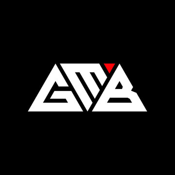 GMB triangle letter logo design with triangle shape. GMB triangle logo design monogram. GMB triangle vector logo template with red color. GMB triangular logo Simple, Elegant, and Luxurious Logo...