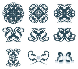 Decorative elements. Folk ethnic motifs. Magic ornament. [vector set]