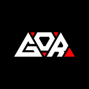 GOR triangle letter logo design with triangle shape. GOR triangle logo design monogram. GOR triangle vector logo template with red color. GOR triangular logo Simple, Elegant, and Luxurious Logo...