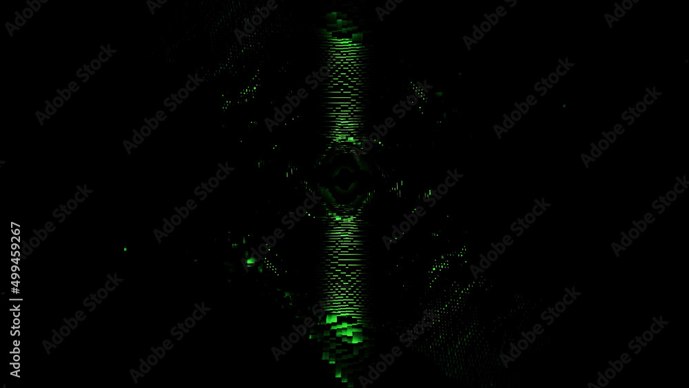 Poster abstract flight inside digital dark mystical tunnel, seamless loop. design. moving inside long under
