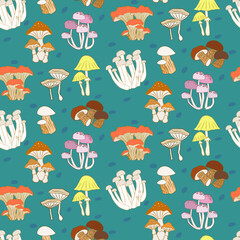 Vector seamless half-drop pattern, with cactus