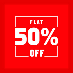 Flat 50% off vector design