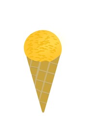 ice cream cone one ball yellow 