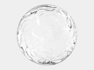 Ice ball isolated on white background with clipping path. Abstract sphere glossy geometric object for food and drink.
