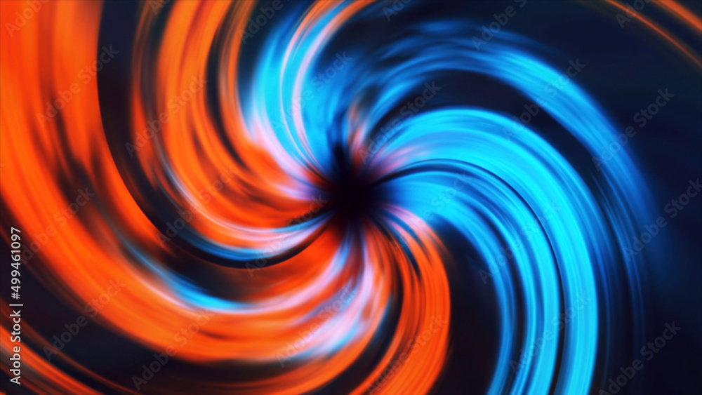 Aufkleber colorful rotating spiral with black dot. motion. cosmic spiral rotating with gradient of colors with