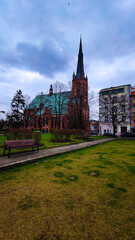 Old city Poland architecture. Old architecture cathedral.