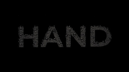 Text hand printed on the wet glass on black background | hand care commercial