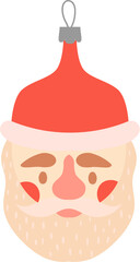 Santa Claus Head in Red Hat Christmas Tree Toy