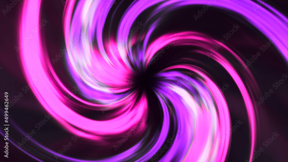 Poster colorful rotating spiral with black dot. motion. cosmic spiral rotating with gradient of colors with